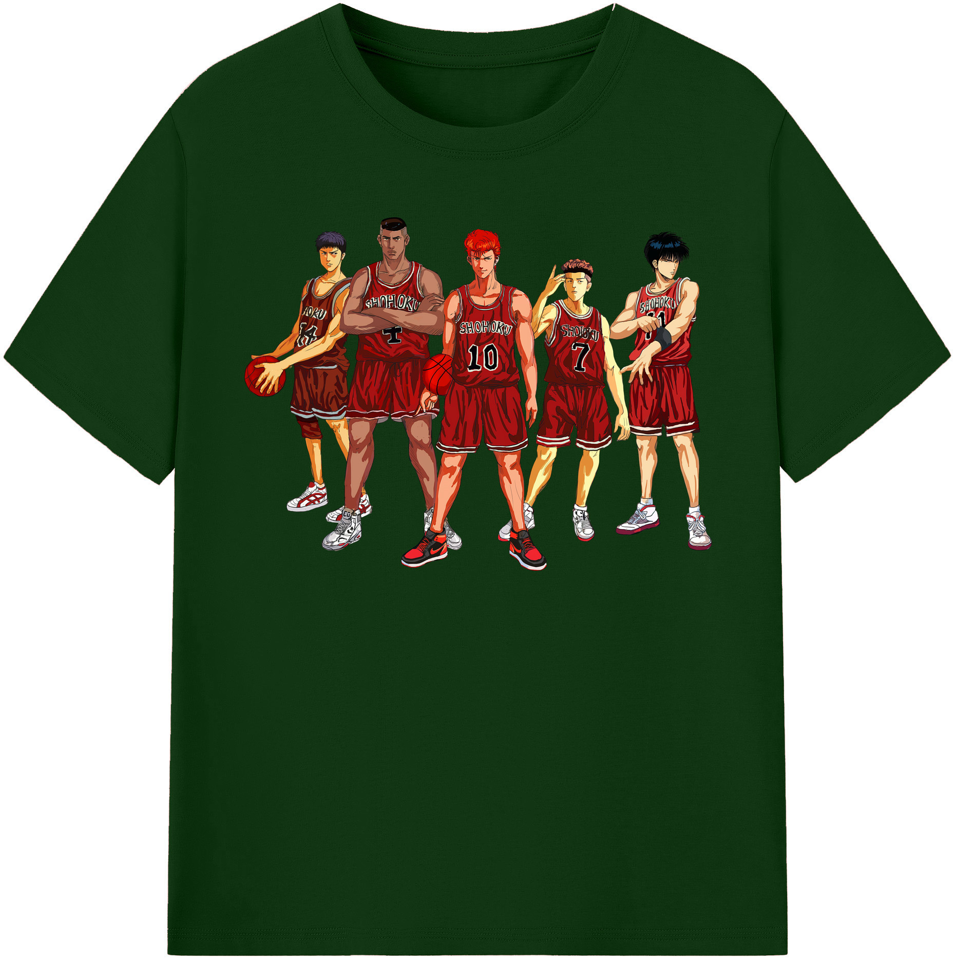 SLAM DUNK／スラムダンク 綿100％半袖Tシャツ（フロントプリント）